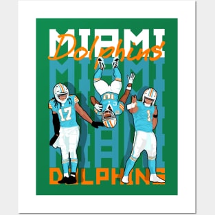 Tua tagovailoa x tyreek hill x jaylen waddle waddle - miami dolphins Posters and Art